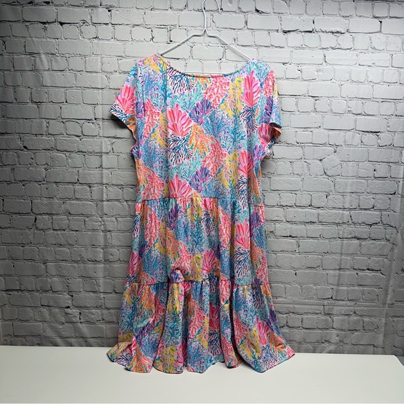 Lilly Pulitzer Sugar Pastel Floral Cotton shirt Dress size XXL - Picture 2 of 5
